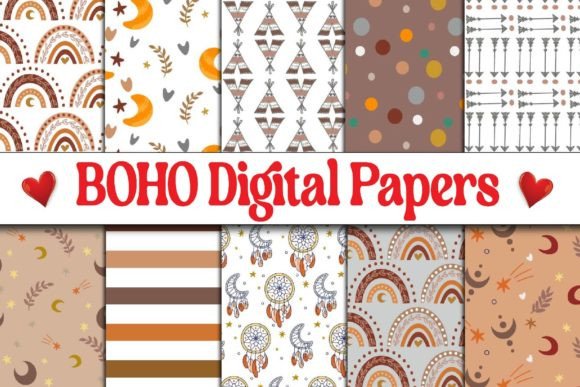 Download Boho Pattern Digital Papers Bundle - Boho pattern Collection